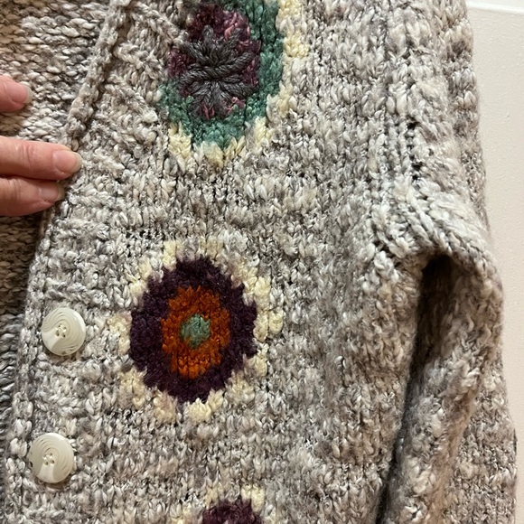 Cozy Sundance S Multicolor loose knit cardigan Button-Up Sweater guc - Picture 4 of 10